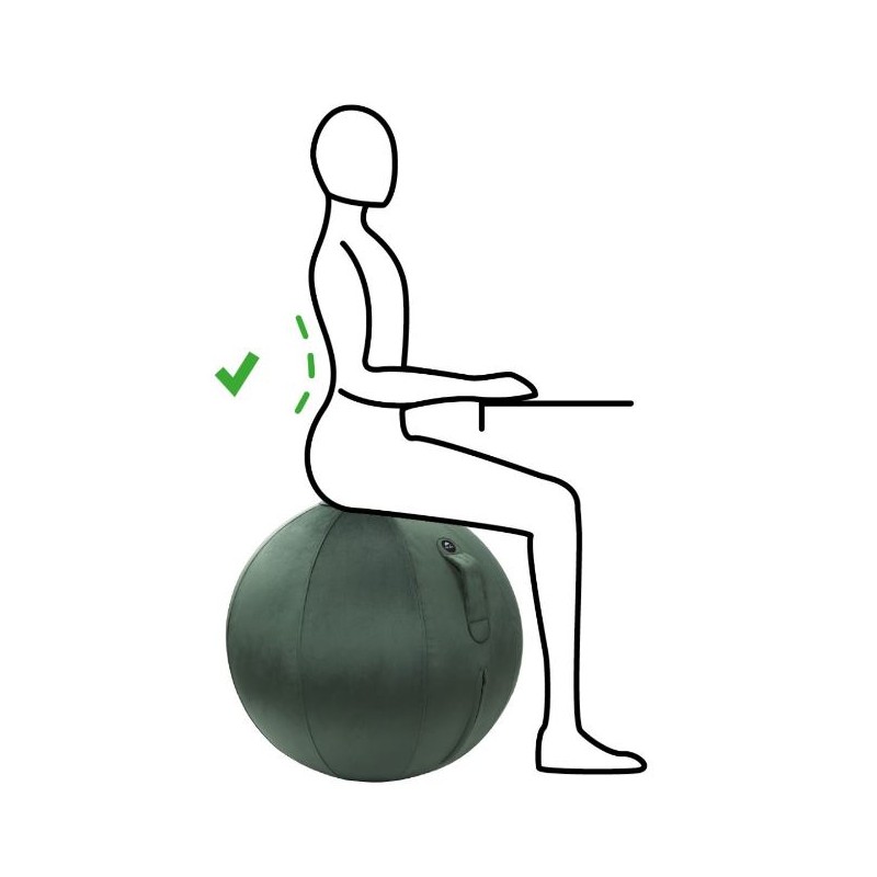 Ballon d'assise ergonomique velours