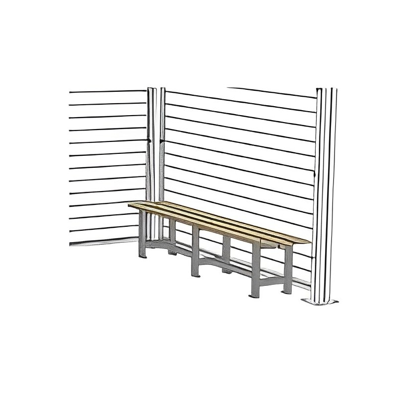 Banc pour abris bus alu et bois