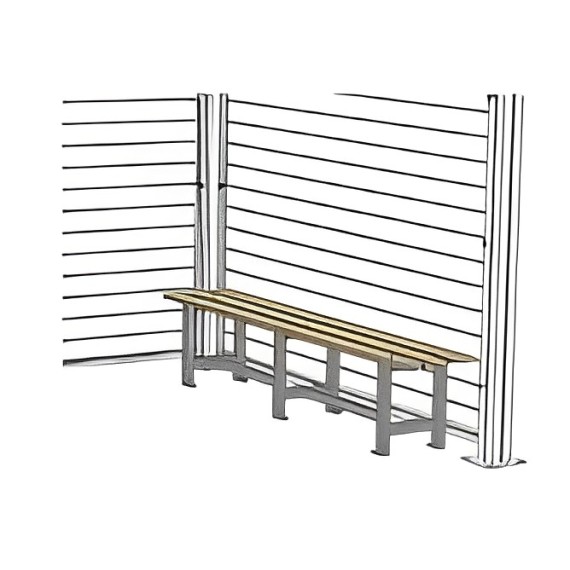 Banc pour abris bus alu et bois