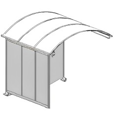 Abri multifonction longitudinal thermolaquée