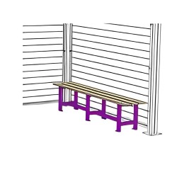 Banc pour abris bus alu et bois