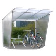 Abri cycle incliné en aluminium brut